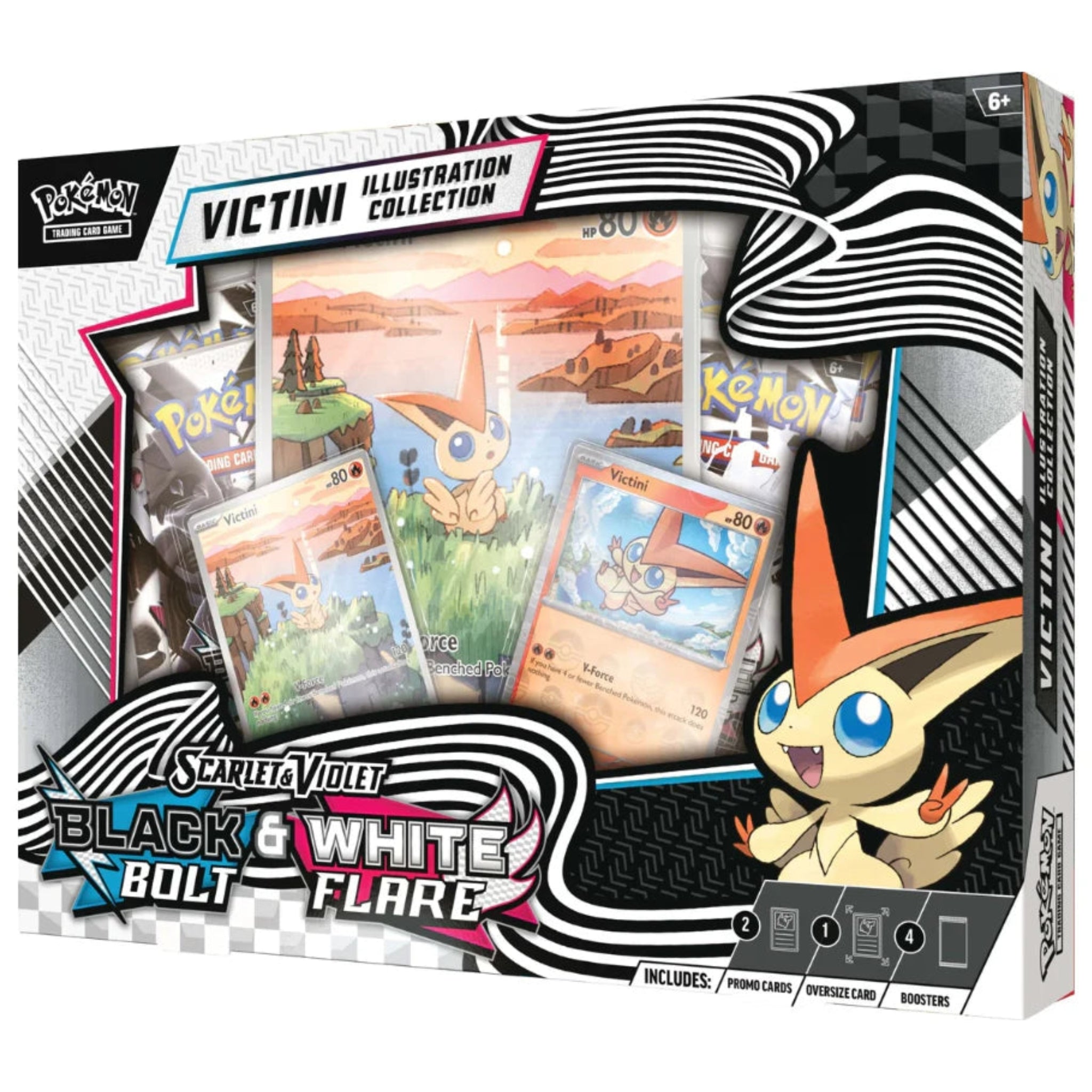 Caja Illustration Collection Victini Fulgor Negro Llama Blanca - Black Bolt White Flare
