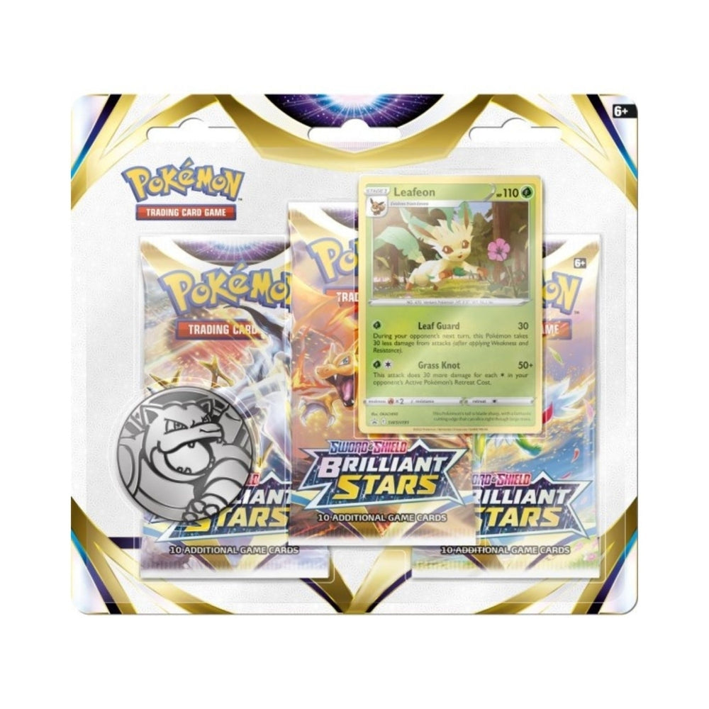 Blister de tres sobres Pokémon Brilliant Stars (Leafeon)