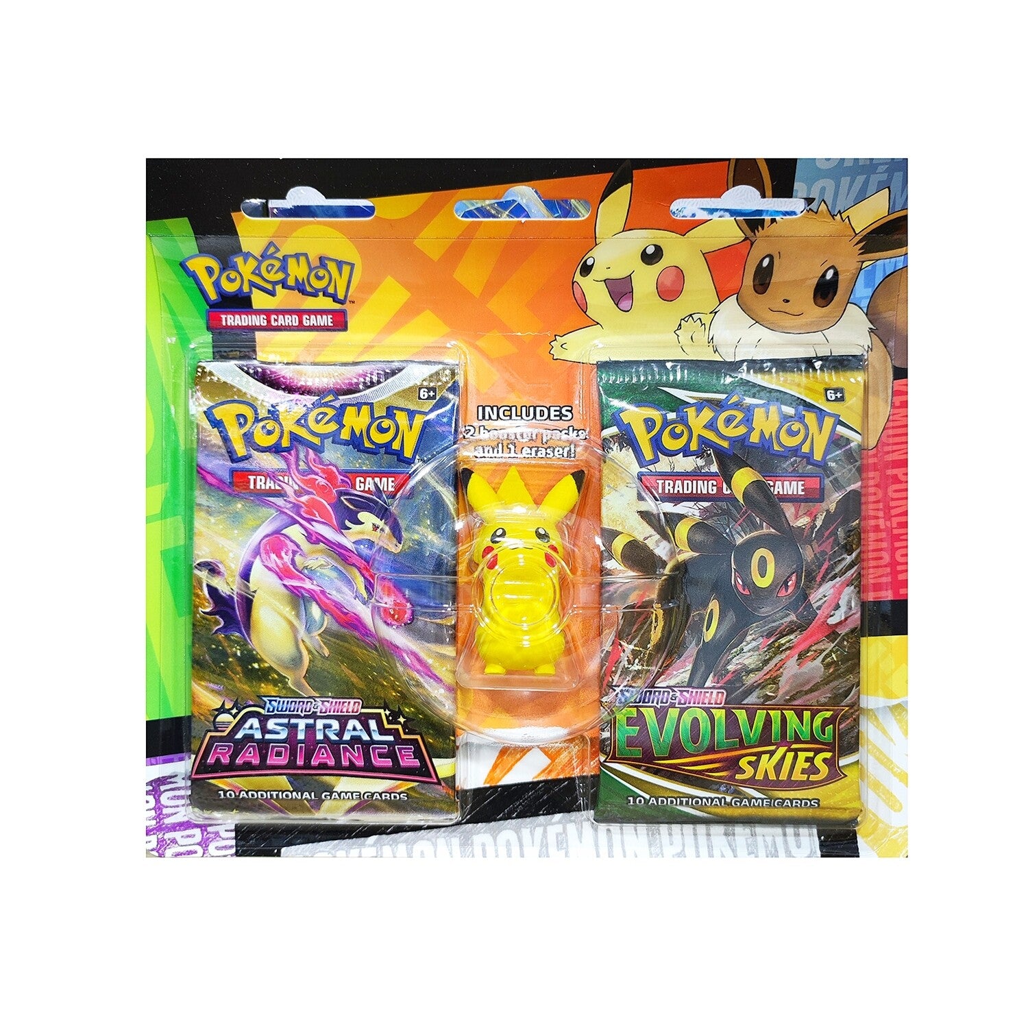 Pokémon Blister Back To School Eraser (Pikachu/Eevee) Inglés