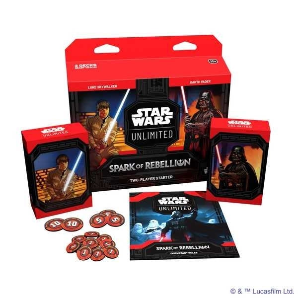 Caja inicio dos jugadores Star Wars: Unlimited Spark of Rebellion y La Chispa de La Rebelión