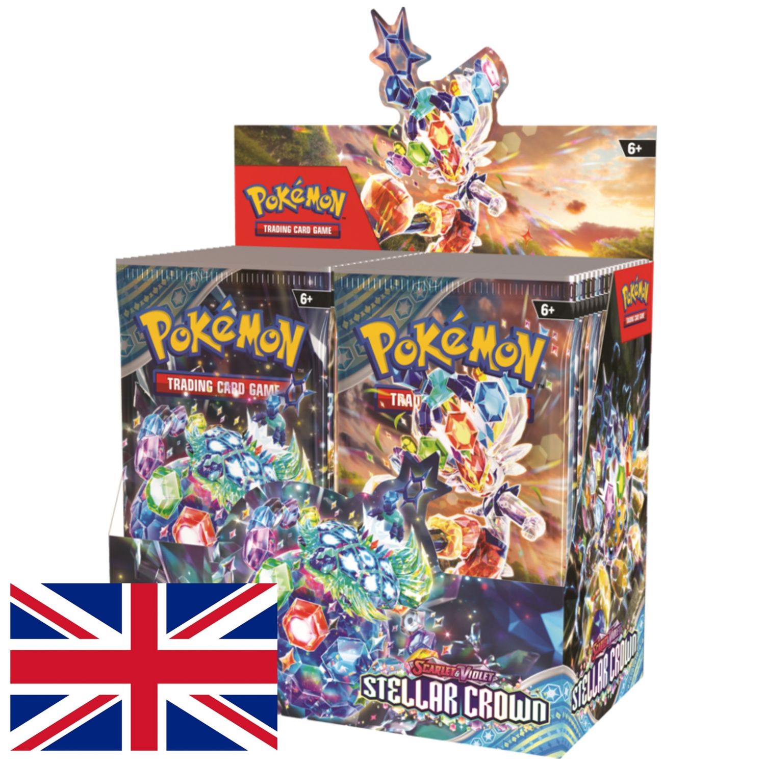 Caja de 36 sobres Pokémon Stellar Crown y Corona Astral