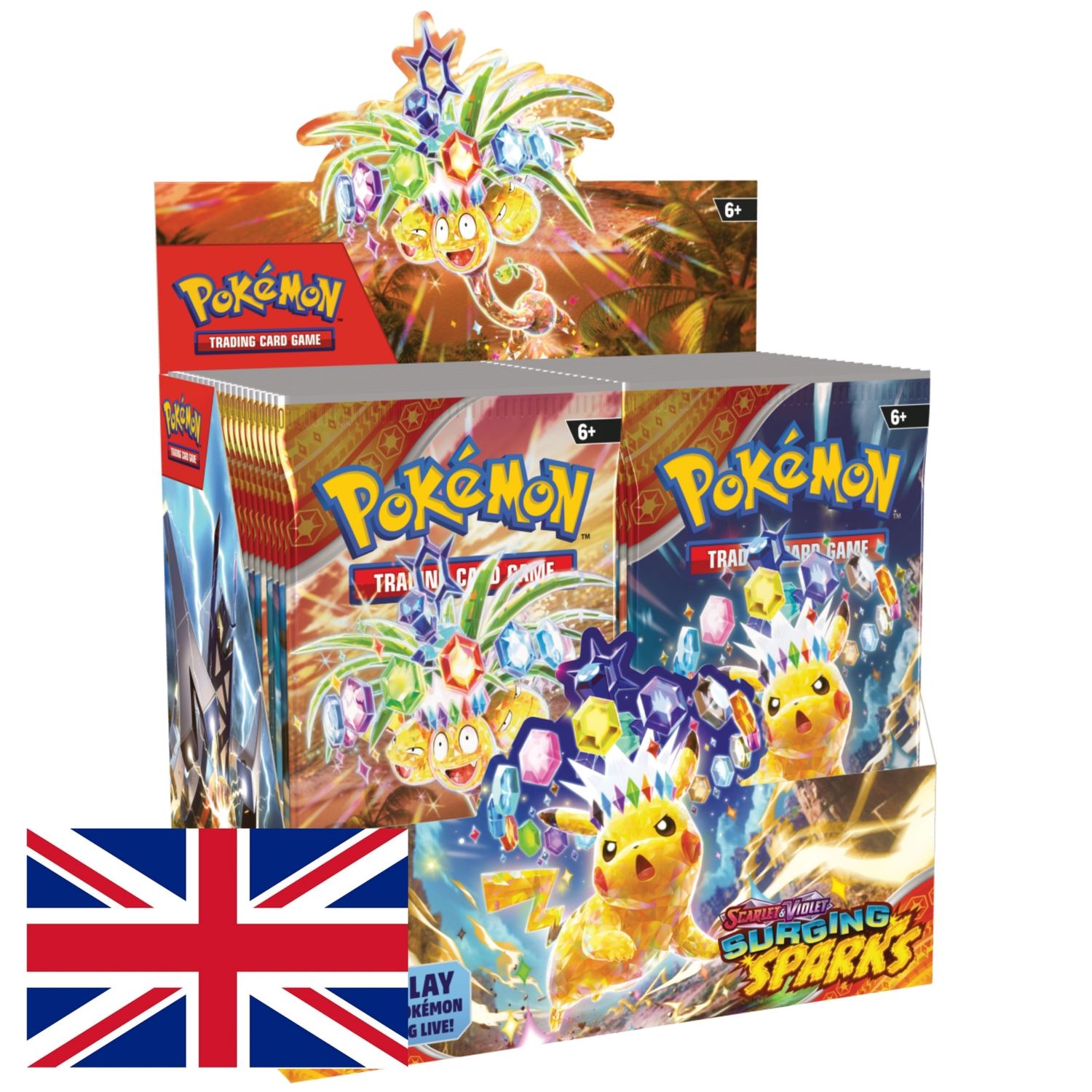 Caja de 36 sobres Pokémon Surging Sparks y Chispas Fulgurantes