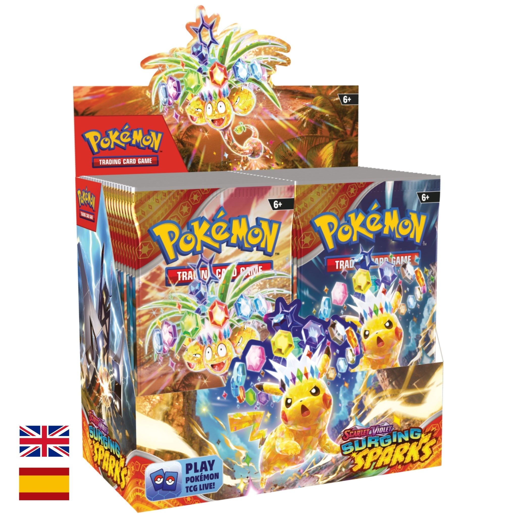 Caja de 36 sobres Pokémon Surging Sparks y Chispas Fulgurantes