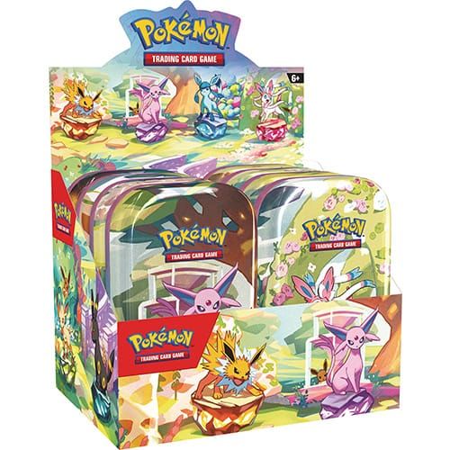 Mini Latas Pokémon Prismatic Evolutions y Evoluciones Prismáticas