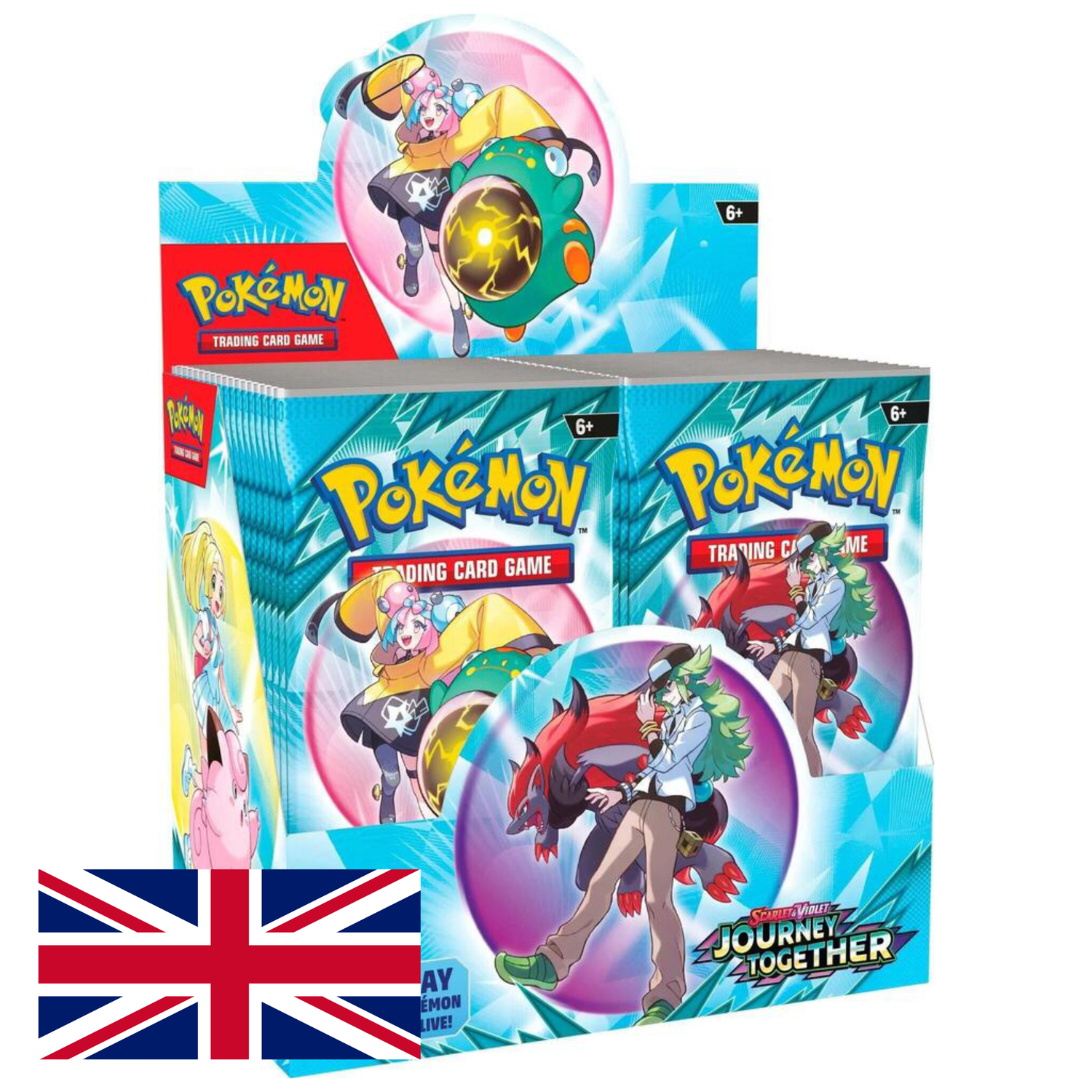 Caja 36 sobres Pokémon Journey Together y Juntos de Aventura