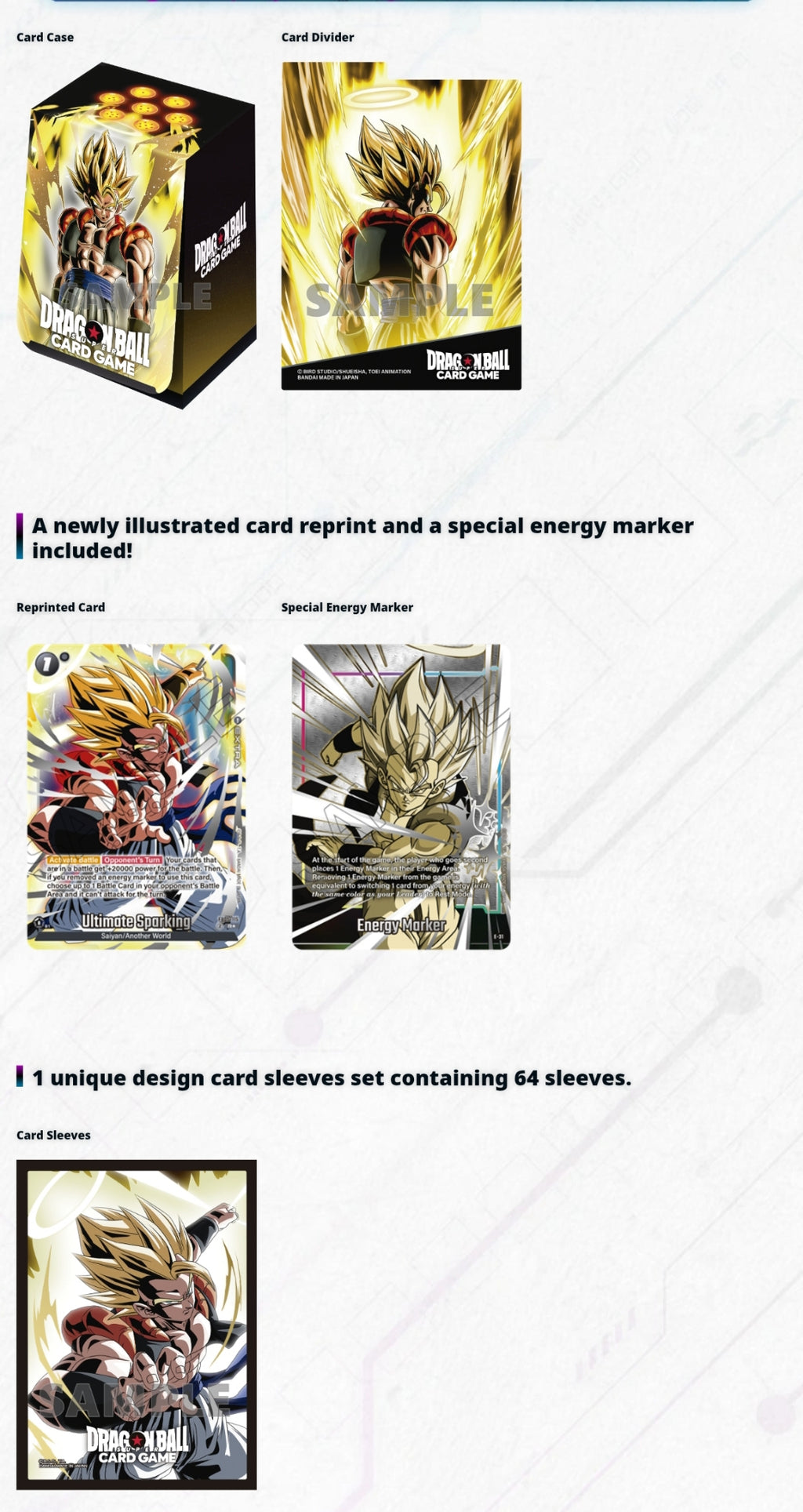 Official Card Case and Card Sleeves Set 03 - Gogeta - Dragon Ball Super Card Game Fusion World