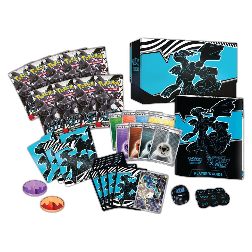Caja de Entrenador de Elite Pokémon White Flare - Black Bolt y Llama Blanca - Fulgor Negro