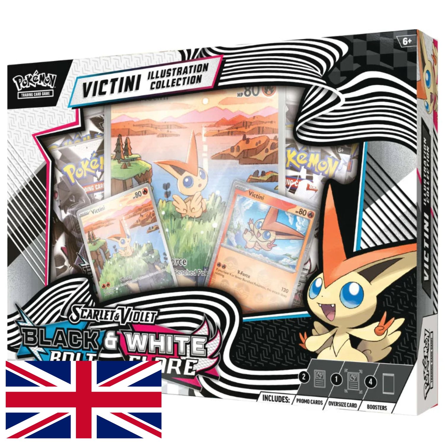 Victini Illustration Collection White Flare - Black Bolt y Llama Blanca - Fulgor Negro