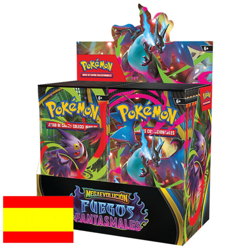 Caja 36 sobres Pokémon Fuegos Fantasmales y Phantasmal Flames